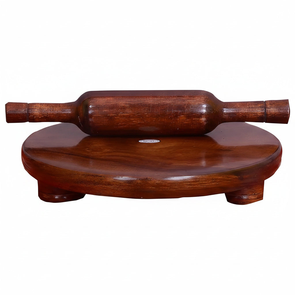 S S Wood Nation Wooden Chakla Belan Set for Roti Making Sheesham Wood ...