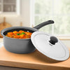 Savya Home Hard Anodized Aluminum Sauce Pan with Stainless Steel Lid Set 2.3 L