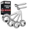 Axiom Stainless Steel Set of 6 pcs 4 Stackable Measuring Cups and 2 Stackable Measuring Spoons