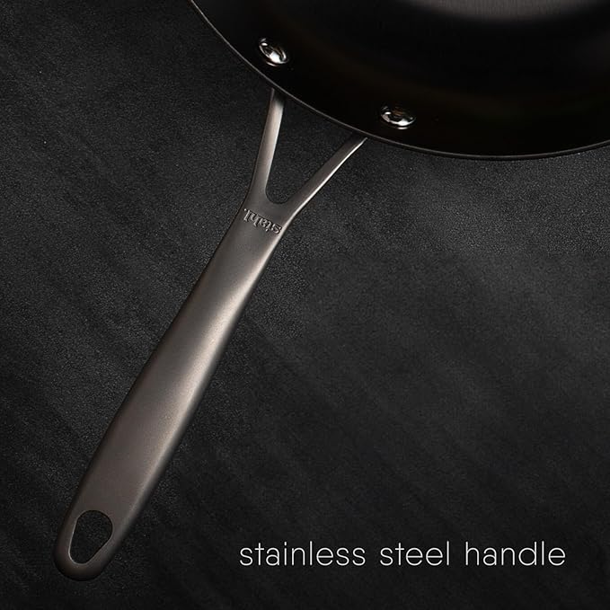 Stahl Blacksmith Plus Light Weight Cast Iron Frying Pan | Metal Spatula Safe Pan | Nitrided Cast Iron Egg Pan | 1.4 L | 24 Cm