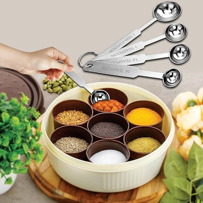 Parage 4 Pieces Stainless Steel Measuring Spoon Set for Measuring Dry & Liquid