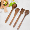 Frenchware Set of 4, Brown | Pure Sheesham Wood Spoons and Spatula for Non Stick Cookware Used for Cooking, Baking & Mixing