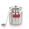 Hazel Stainless Steel Ghee Pot with Spoon 600 ml Oil Containers for Kitchen With Lid