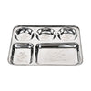 KC Stainless Steel Laser Partition Plate 5 in1 / Bhojan Thali/Dinner Plate - Set of 6