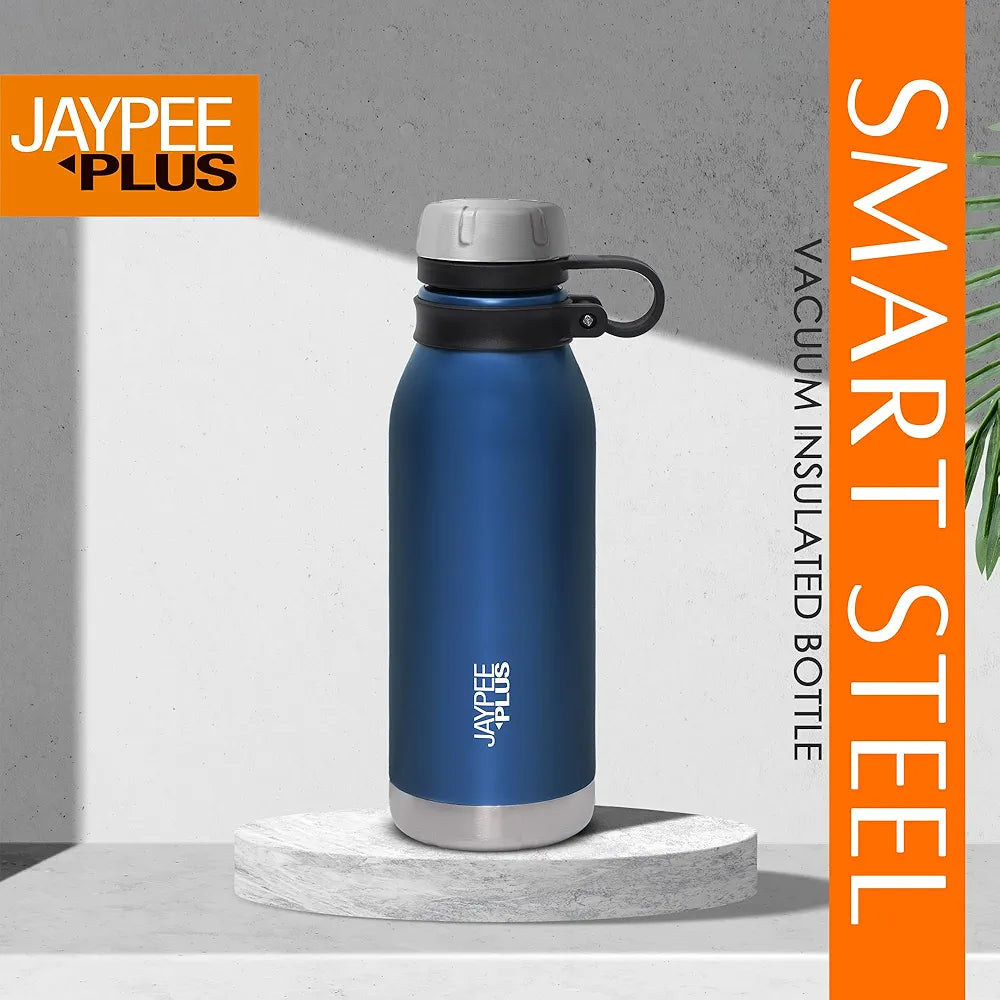 Jaypee Plus Charlie Stainless Steel Water Bottle,Long Hours Hot and Cold Water Bottle| Leak Proof | Office Bottle | Gym Bottle | Hiking | Trekking | Travel Bottle 500 ml, Blue