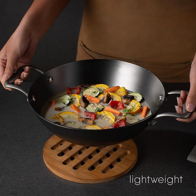 Stahl Blacksmith Plus Cast Iron Kadhai | Light Weight Iron Kadai | Nitrided Kadai for Cooking | 1.3 L | 20 Cm