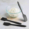 Frenchware Silicone Spatula for Kitchen | Set of 3, Black | Non Stick Small Spatula, Spoon & Brush for Cooking & Baking