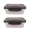 Femora High Steel Square Container Airtight Leakproof Unbreakable Storage Container/ Lunch Box | 350 Ml | Set of 2