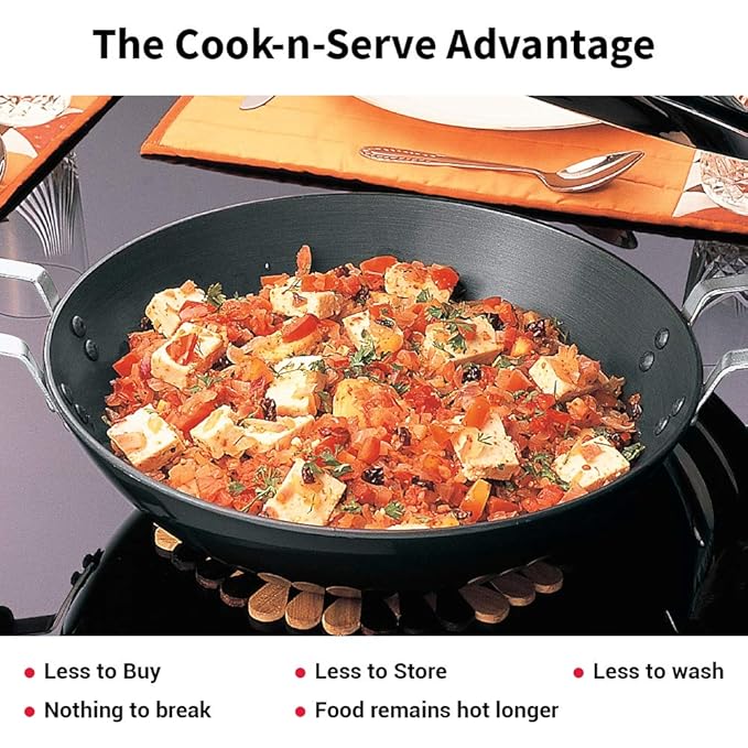 Hawkins Futura 7.5 Litre Deep Fry Pan Hard Anodised Kadai Flat Bottom Kadhai