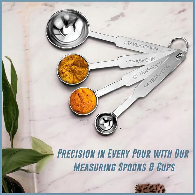 Parage 4 Pieces Stainless Steel Measuring Spoon Set for Measuring Dry & Liquid