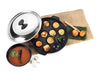 Cello Non-Stick 12 Cavity Appam Patra Kan with Stainless Steel Lid Appam Maker