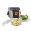 Cello Glassy Square Lunch Box Set of 2 Clear Microwavable Toughened Glass