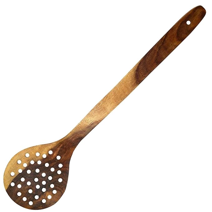 Parage Handmade Wooden Non-Stick Serving and Cooking Spoon Kitchen Tools | Set of 5| Brown