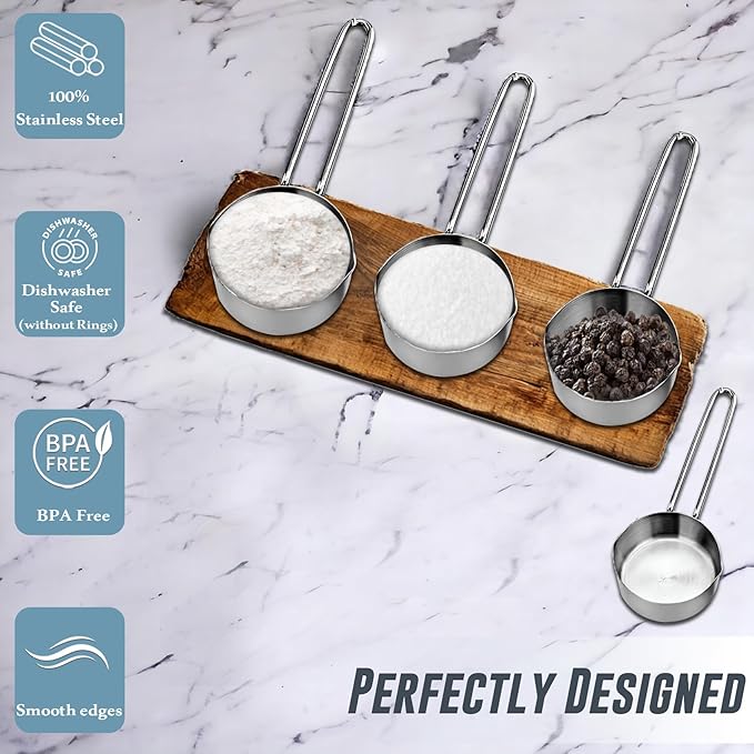 Parage 4 Pieces Stainless Steel Measuring Cups