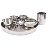 Indian Art Villa Pure Steel Hammered 8 Piece Thali Set Includes Thali Bowls - 580 gms