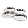 Sumeet Stainless Steel Heavy Gauge Deep Wall Dinner Plates 31.3cm Set of 4pc