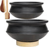 Craftsman Deep Burned Clay Biryani Handi&Pot for Cooking and Serving 2 & 3 Liter