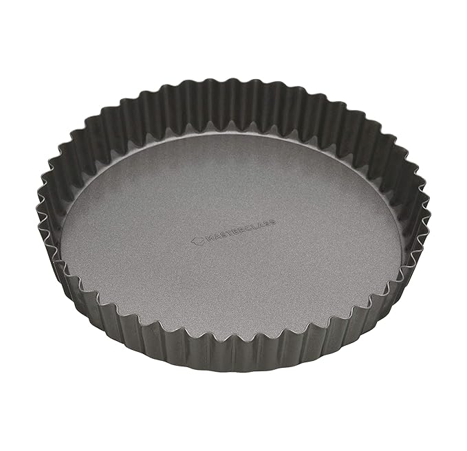 MasterClass 25 cm Loose Bottomed Tart Tin for thinKitchen PFOA Non Stick Robust 1 mm Thick Carbon Steel