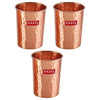 Hazel Hammered Finish Copper Glasses Amrapali Tumbler Set of 3
