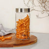 Femora Kitchen Storage Jars Borosilicate Glass With Steel Lid Air Tight Jar | 550 Ml | Pack of 6