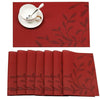 Leeonz PVC Reversible Vinyl Washable Table Mats for Dining Table Set of 8 Placemats Red PLC03-B