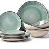 Anko Tapa 12 Pieces Stoneware Dinner Set Green Matt Glaze Finish Lead Cadmium Free Microwave Dishwasher Safe