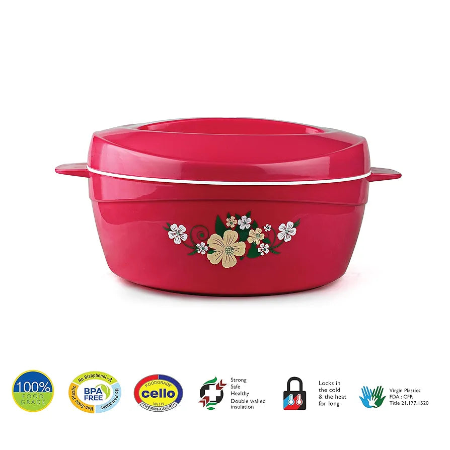 Cello Roti Plus Insulated Stainless Steel Casserole with Lid 2000ml Pi ...