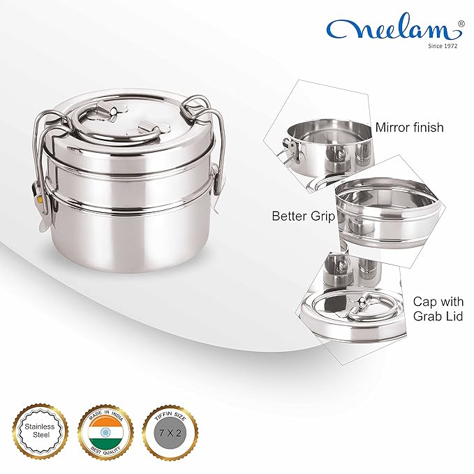 Neelam Clipper Stainless Steel Tiffin Box Set - 290 gms