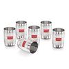 Hazel Stainless Steel Drinking Glasses 350 ml Unbreakable Glass Set with Glossy Finish Design & Dishwasher Safe Set of 6
