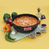 Hazel 3 mm Hard Anodised Kadai Deep Aluminium Anodized Frying Kadhai 3500 ml 24 cm, Black