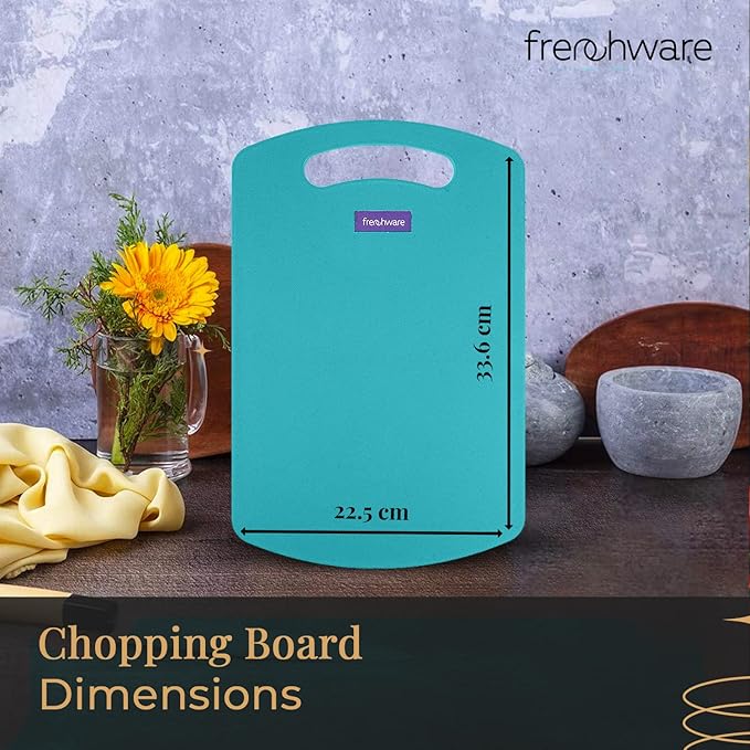 Frenchware Plastic Cutting-chopping Board With Handle for Vegetable, Fruits, Cheese, Premium-grade Plastic | Blue Colour