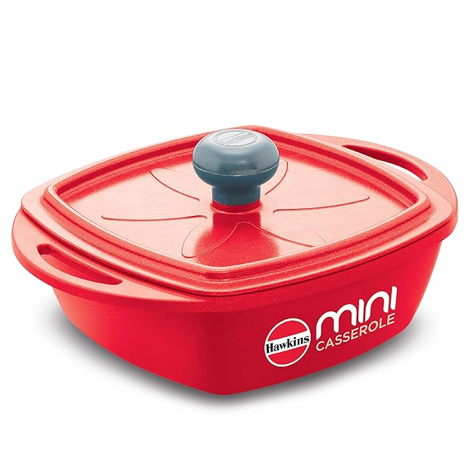 Hawkins Aluminium 0.75 liter Mini Casserole With Lid Square Series Die-Cast Pan