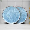 Anko Hand Glazed Maison Stoneware Side Plates Set of 2 8 inch Blue Microwave Dishwasher Safe