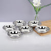 Sumeet Stainless Steel Heavy Gauge Multi Utility Serving Plates with Mirror Finish 16.5cm Dia Set of 6pc Silver