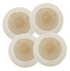 Spatlus Jute Placemats Set of 4 Heat Resistant Round Place Mats Natural Jute Gold Table Mats