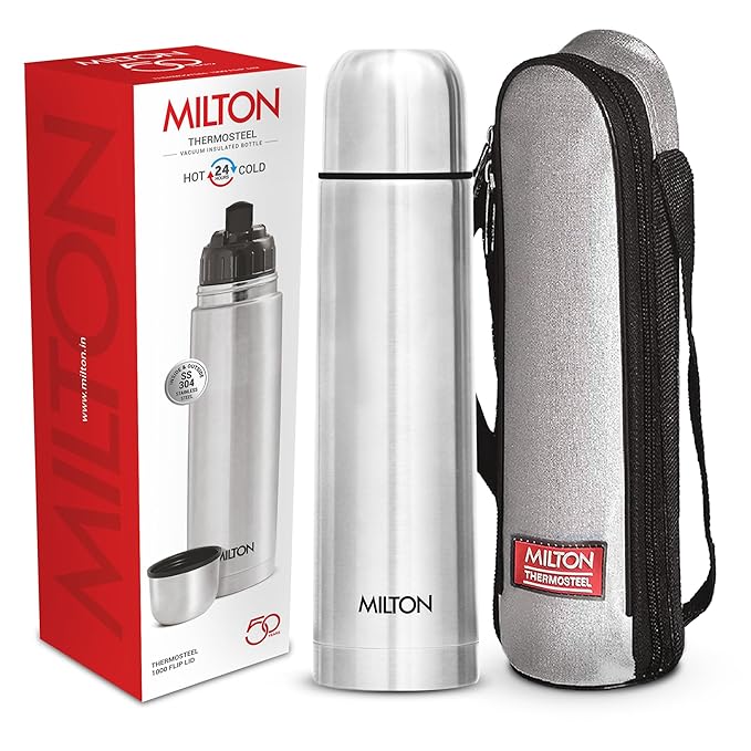 Milton Thermosteel Flip Lid Flask (Silver) - 1000 ml