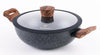 Westinghouse Non-Stick 20 cm WCCW0085D20MBB Deep Kadhai With Glass Lid Marble Coated Aluminum Wok Black
