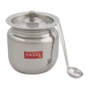 Hazel Ghee Pot with Spoon Stainless Steel Hammered Finish Ghee Container Oil