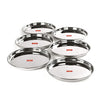 Sumeet Stainless Steel Heavy Gauge Deep Wall Snack Plates 29cm Set of 6 pcs