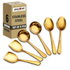 Axiom Stainless Steel Golden Serving Tools Set 6 Piece Heavy Gauge Kitchen Utensil Set