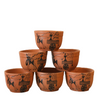 Mitti Cool Clay Round Bowl Set 6 Pieces 150 ml Warli Cart Design