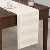 Blocks Of India Hand Block Printed Cotton Table Runner for Center Dining Table Golden Paisley