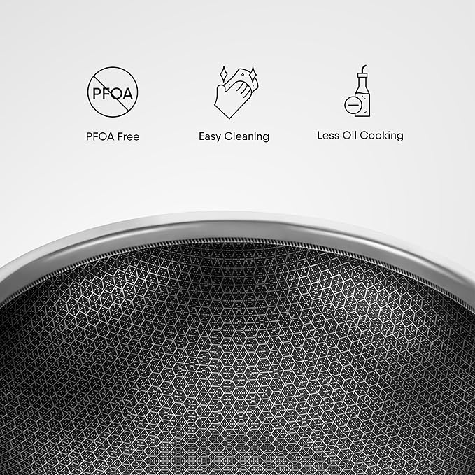 Stahl Artisan Hybrid Triply Non Stick Small Kadai With Lid, Stainless Steel Kadai for Cooking | 0.8 L | 16 Cm