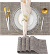 Spatlus Place Mats PVC Set Table Placemats Set Heat Insulation Top Dining Table Brown Set of 4
