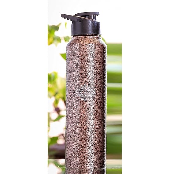 Indian Art Villa Stainless Steel Flat Design Water Bottle With Sipper Cap