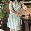 Oak & Lily Cotton Kitchen Apron Fully washable with large front pocket Green Striped