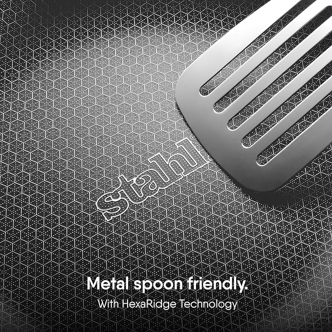 Stahl Artisan Hybrid Triply Non Stick Kadai With Lid | Stainless Steel Kadai | Triply Kadhai Metal Spatula Friendly | 4.4 L | 28 Cm
