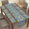 Texstylers Cotton Canvas Block Printed Jaipuri Rajasthani 1 Table Runner and 8 Placemat Set