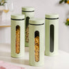 Nestasia Winnie Tall Airtight Kitchen Canister with Window Set of 4 Green (2000ml)