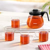 Borosil Prime Tea Set 1L Teapot + 190ml×4 Cups